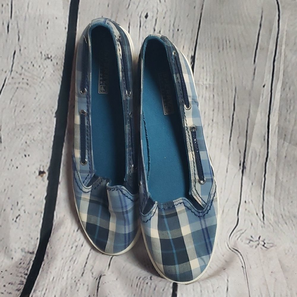 Blue Plaited Sperry Shoes
